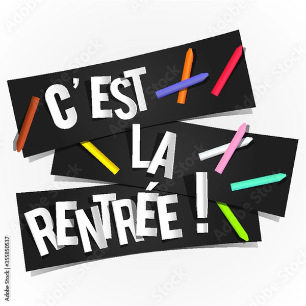 Fototapeta Creative concept with back to school theme vector illustration