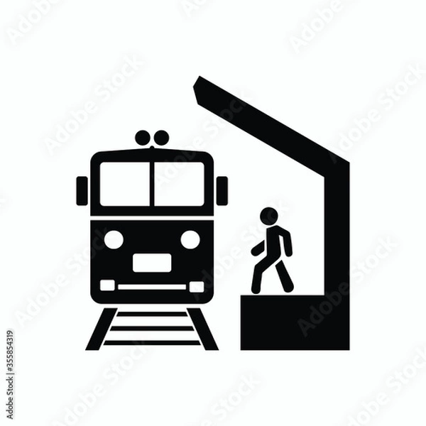 Obraz train station icon vector