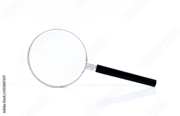 Obraz Magnifier glass tool with white background