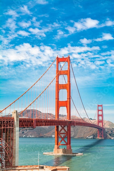Obraz Golden Gate Bridge view from San Francisco side in a sunny day
