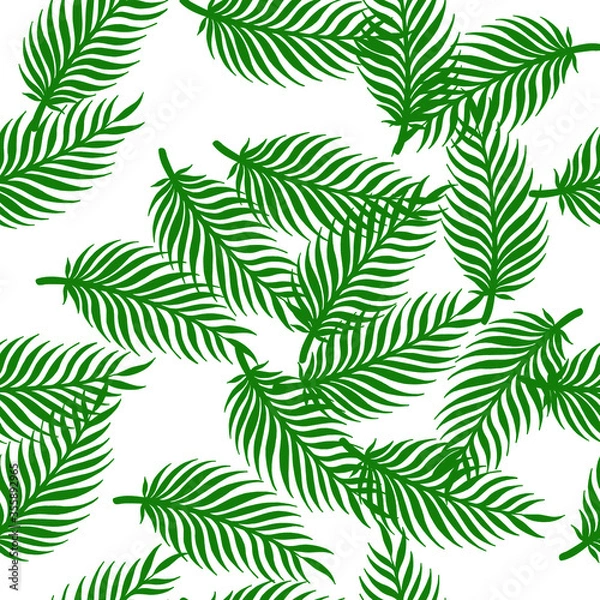 Fototapeta Tropical palm leaves. Vector illustration. Seamless pattern.
