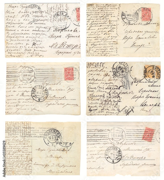 Fototapeta Retro postcards set