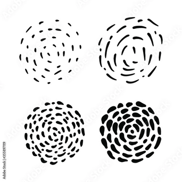 Obraz Hand-drawn marker set of circles and dashed lines.