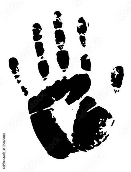 Fototapeta hand print on white and black