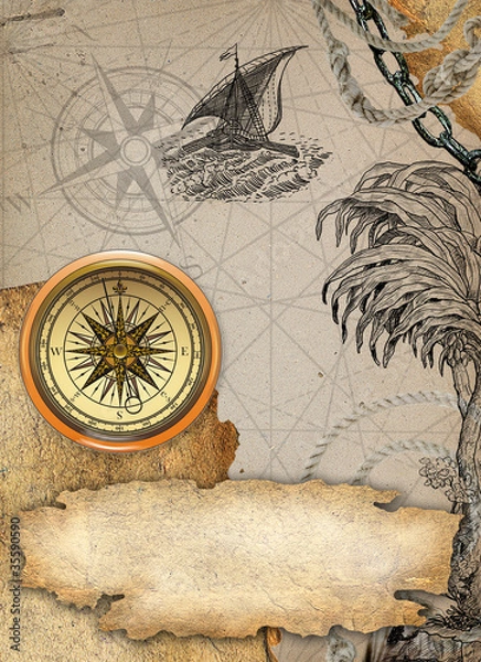 Obraz Old pirate map