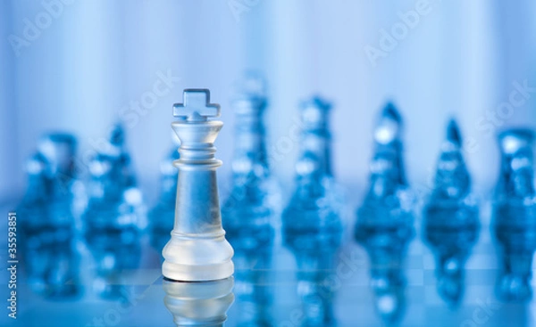 Obraz blue glass chess
