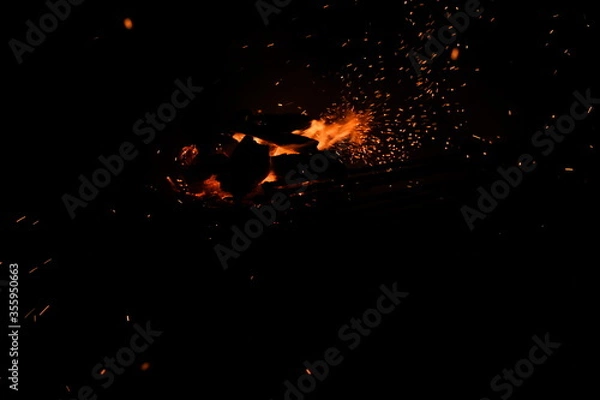 Fototapeta fuego, llama, fogata, fogata, calefaccion, caliente, noche, quemados, madera, acampar, llama, ardiente, anaranjada, rojo, chimenea, alumbrado, calentar, acampada, moreno, negro, arder, amarilla, pelig