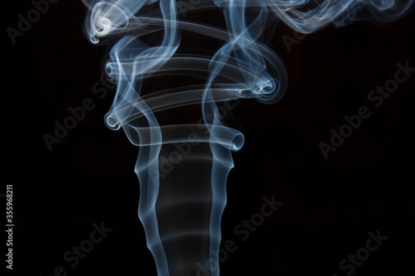 Obraz blue smoke on black background