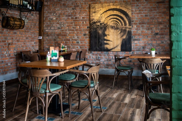 Obraz Empty coffee place, interior design idea. Small business