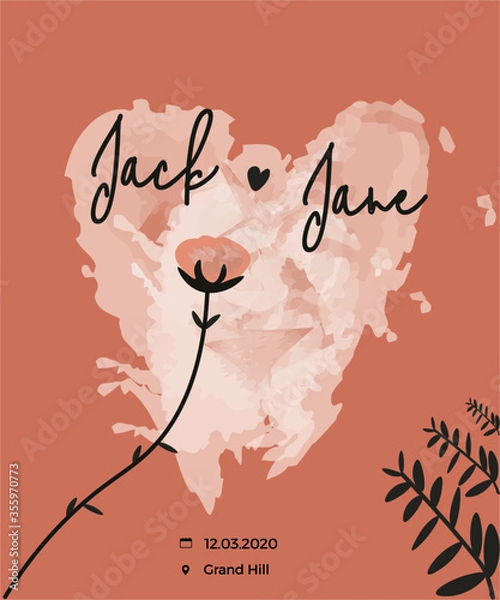 Obraz Wedding invitation card template.