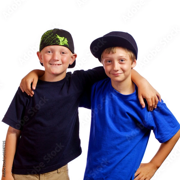 Fototapeta Friends with arms around each other
