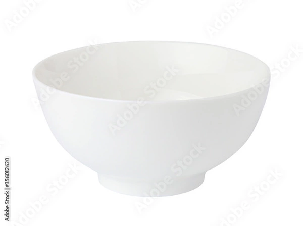 Obraz Empty white bowl isolated on white background with clipping path.