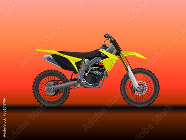 Fototapeta Sport moto offroad technical model. Vector icon