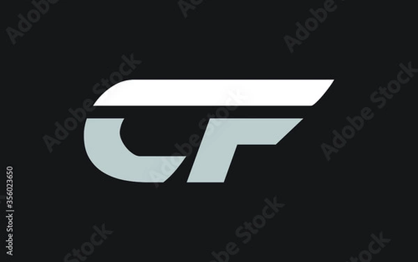 Fototapeta CF or FC Letter Initial Logo Design, Vector Template