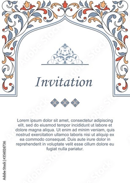 Fototapeta Floral pattern for invitation or greeting card