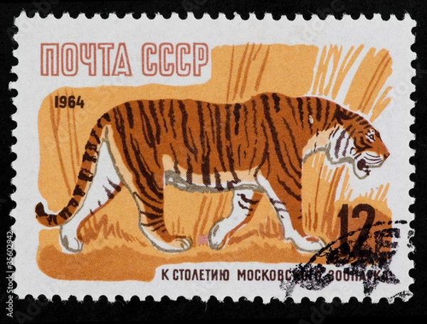 Obraz Postal stamp. Tiger, 1964