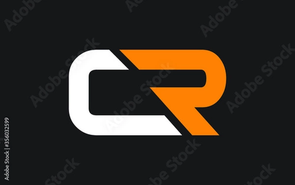 Fototapeta CR or RC Letter Initial Logo Design, Vector Template