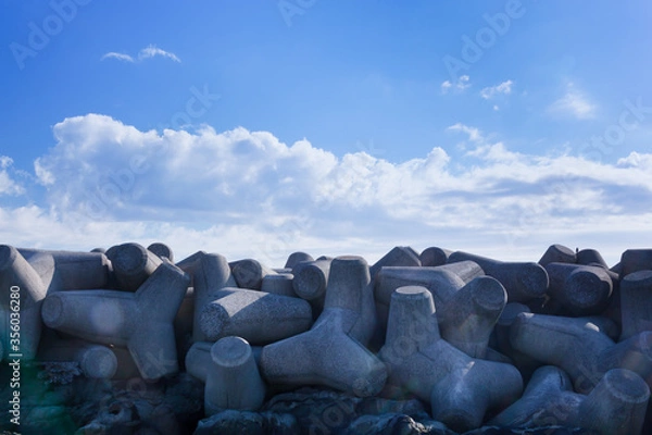 Obraz テトラポッドと冬の青空