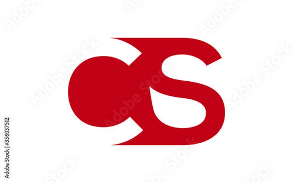 Fototapeta CS or SC Letter Initial Logo Design, Vector Template