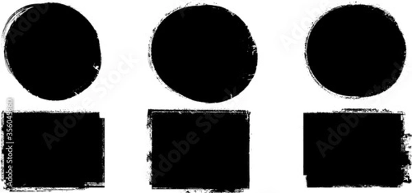 Fototapeta Grunge post Stamps Collection, Circles. Banners, Insignias , Logos, Icons, Labels and Badges Set . vector distress textures.blank shapes.