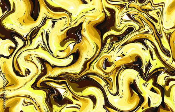Obraz Luxury gold seamless pattern 01. Liquid marble swirl texture. Abstract background. Marbling technique fluid dye design for fabric, tile, interior, postcard, banner, cover, wallpaper, website, Vector.
