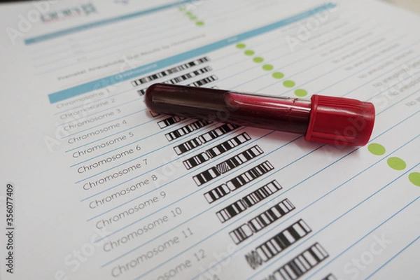 Fototapeta Blood for chromosome testing in laboratory