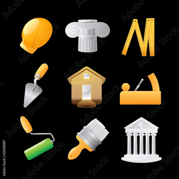 Fototapeta Icons for construction