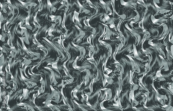 Obraz Luxury Silver seamless pattern. Liquid marble swirl texture. Abstract background. Marbling technique fluid dye design for fabric, tile, interior, postcard, banner, cover, wallpaper, website, Vector.