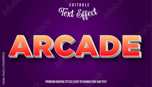 Fototapeta Arcade Editable Text Effect Font Style