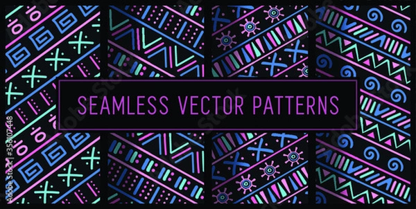 Obraz Seamless 90s Surf Patterns