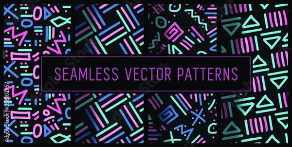 Obraz Seamless Abstract 90s Surf Patterns
