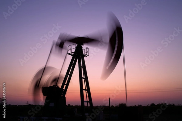 Obraz Pump jack silhouette