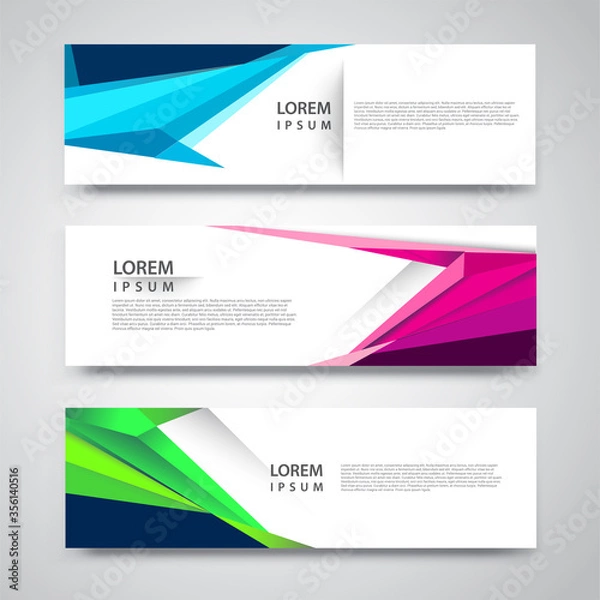 Fototapeta Vector set abstract geometric design banner web template.