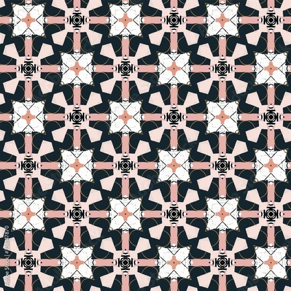 Fototapeta Abstract bright pattern with various shades seamless pattern design composition. Wallpaper, background. Eps 10