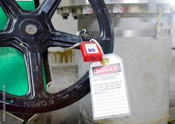 Fototapeta Special tools.,Lock out tag out. Process isolation.