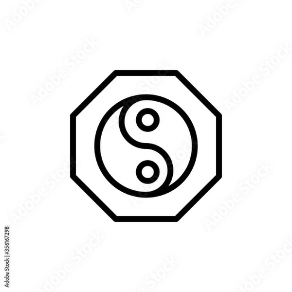 Fototapeta Ying yang alternative medicine icon. Simple line, outline vector elements of alternative medicine icons for ui and ux, website or mobile application