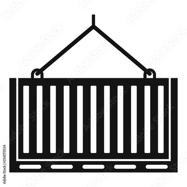 Obraz Port crane container box icon. Simple illustration of port crane container box vector icon for web design isolated on white background