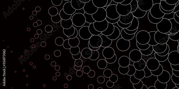 Fototapeta Dark Red vector layout with circle shapes. Abstract colorful disks on simple gradient background. Design for posters, banners.