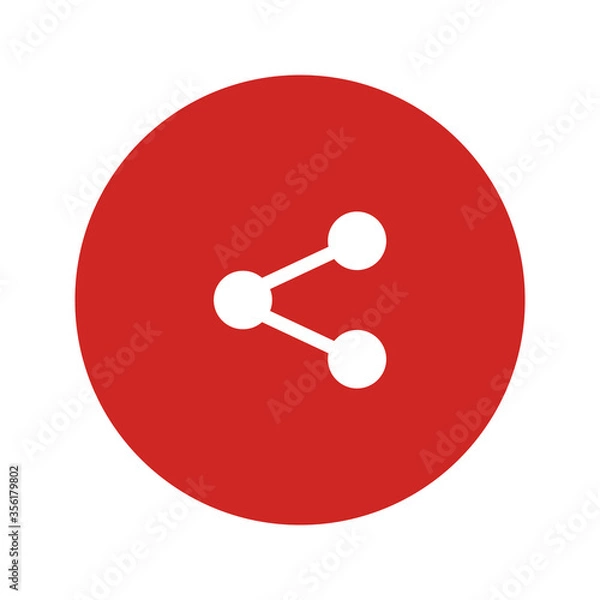 Fototapeta Share vector icon. Send content sign. Communication symbol for user interface. Web and mobile app. Social media element for multimedia platforms. Even circles. Connected community. Minimal and simple.