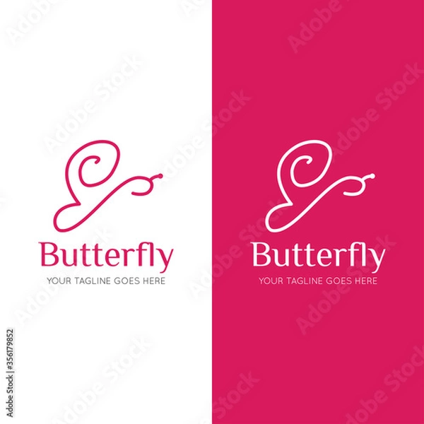 Fototapeta initial letter c butterfly logo and icon vector illustration design template