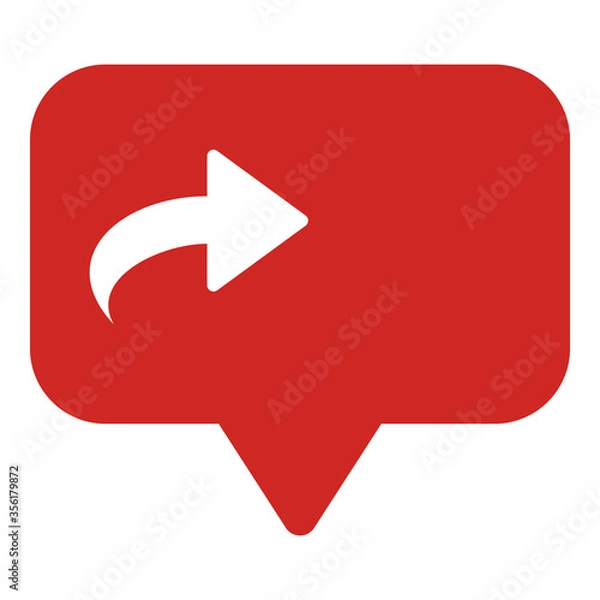 Fototapeta Content shared notification icon. Share count sign alarm. Social media feed. Influencer feed. Communication. Arrow. Symbol for mobile app. Person Silhouette vector.