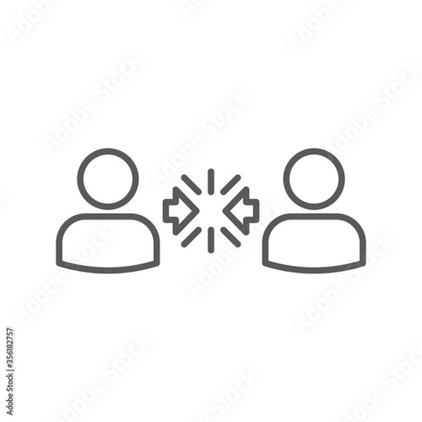 Fototapeta Conflict Resolution vector icon symbol isolated on white background