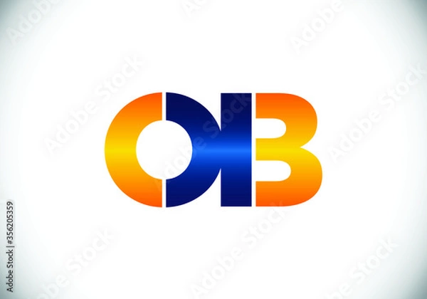 Fototapeta Initial Monogram Letter O B Logo Design Vector Template. O B Letter Logo Design