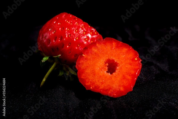 Obraz strawberry on black