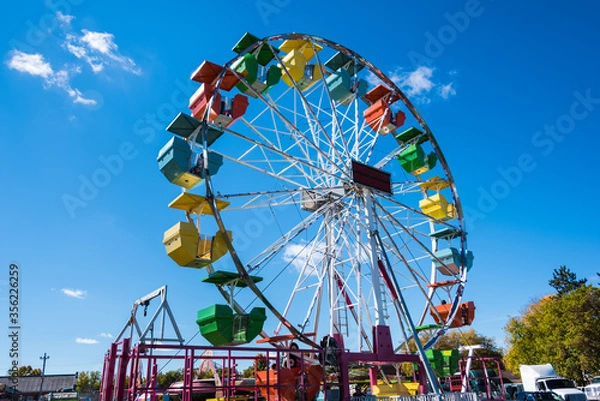 Obraz colourful fall fair rides