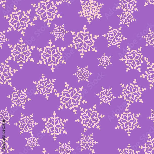 Fototapeta Colorful cute christmas elements seamless pattern background