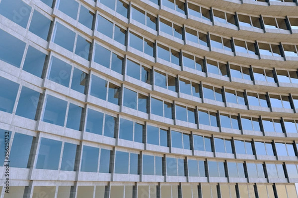 Fototapeta Future architecture. Futuristic building. modern . concept
