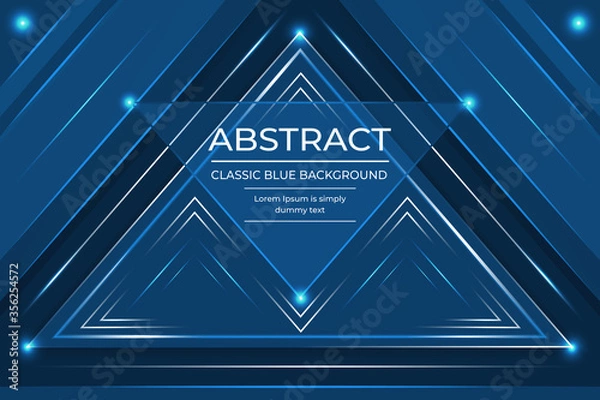 Obraz Abstract Classic Blue Background with Geometric Shape and Light