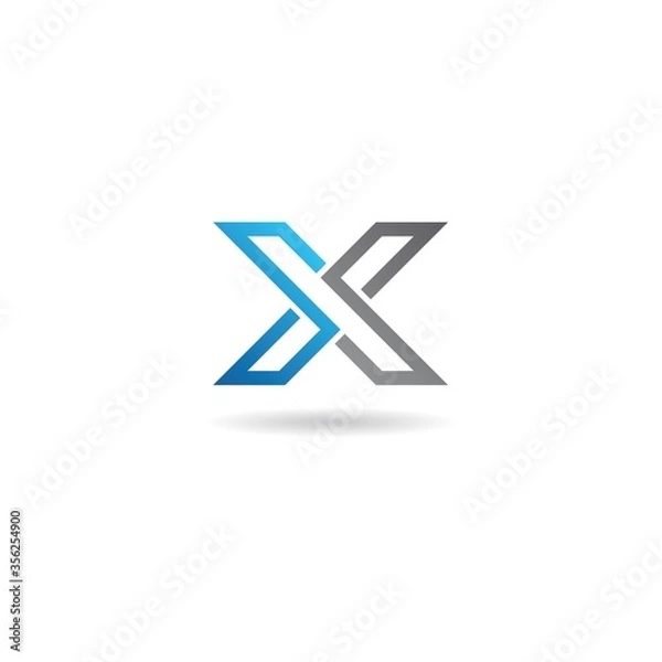 Fototapeta initial x logo design vector, icon, element, template