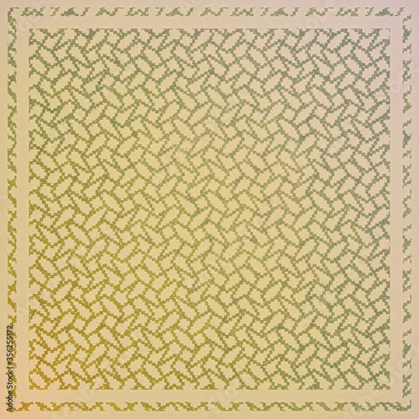 Fototapeta Fragment of multicolored fabric for decoration. The texture of carpet for use in graphic and architectural project. Pattern of fabric for background. 3D illustration.